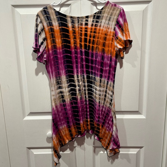 SHANNON FORD NEW YORK Women’s Striped Tie Dye Short Sleeve Tunic - size S - Picture 3 of 4